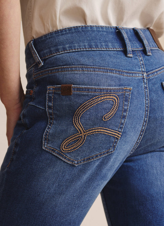 S Kidman - Ladie's Bimbi Bootleg Long Jean Mid Wash