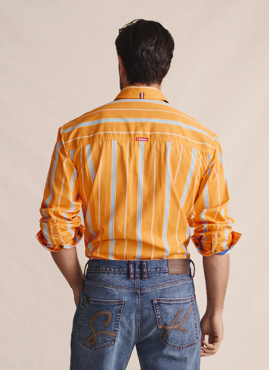 S Kidman - Men's Armstrong Full Placket Work Shirt Orange