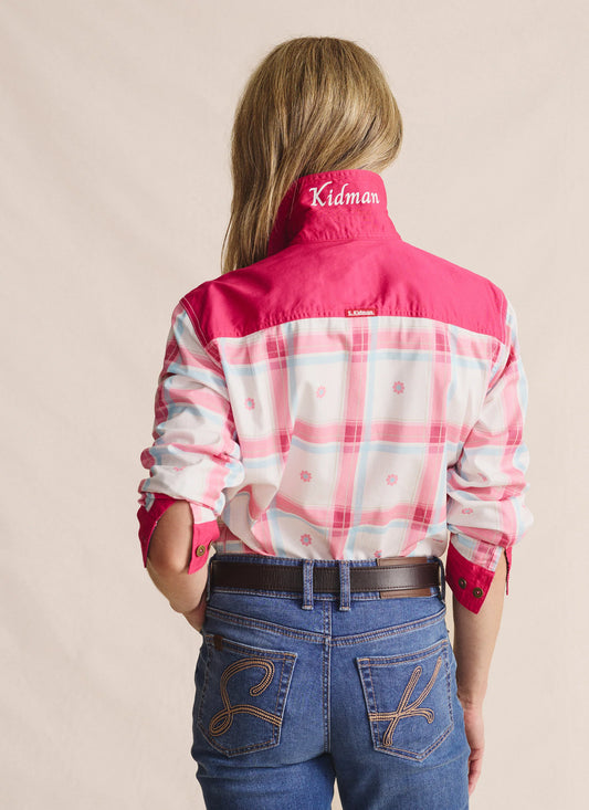 S Kidman - Ladie's Camfield Half Placket Work Shirt Pink