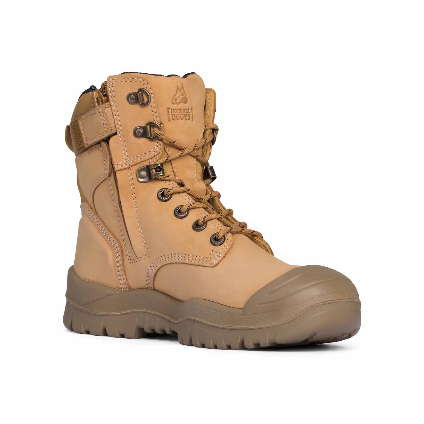 MONGREL - 561050 High Leg Zipsider Boot W/ Scuff Cap Wheat