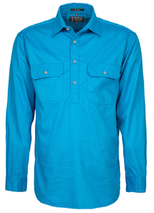 Pilbara - Womens Closed Front L/S Shirt Azure