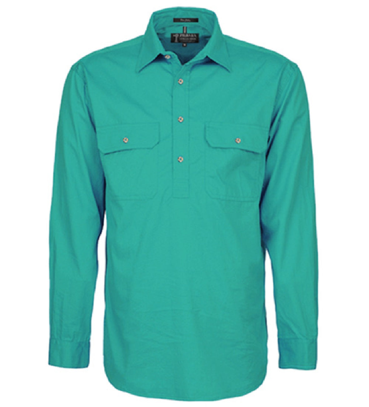 Pilbara - Mens Closed Front Long Sleeve Shirt - Jade