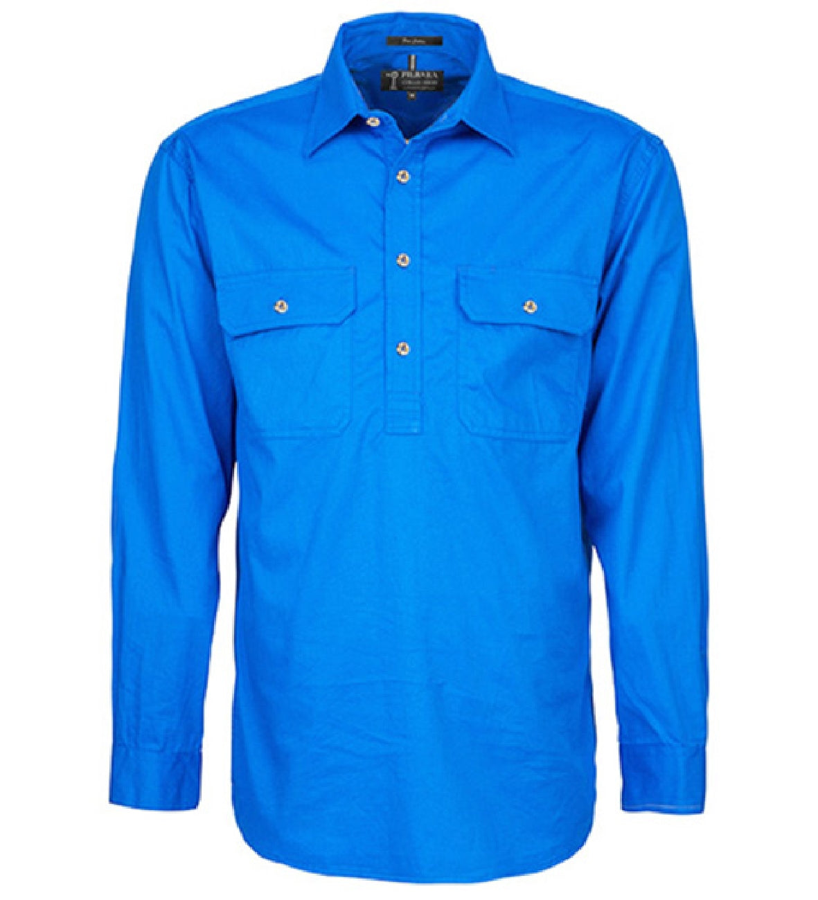 Pilbara - Men's Closed Front L/S Shirt Light Blue