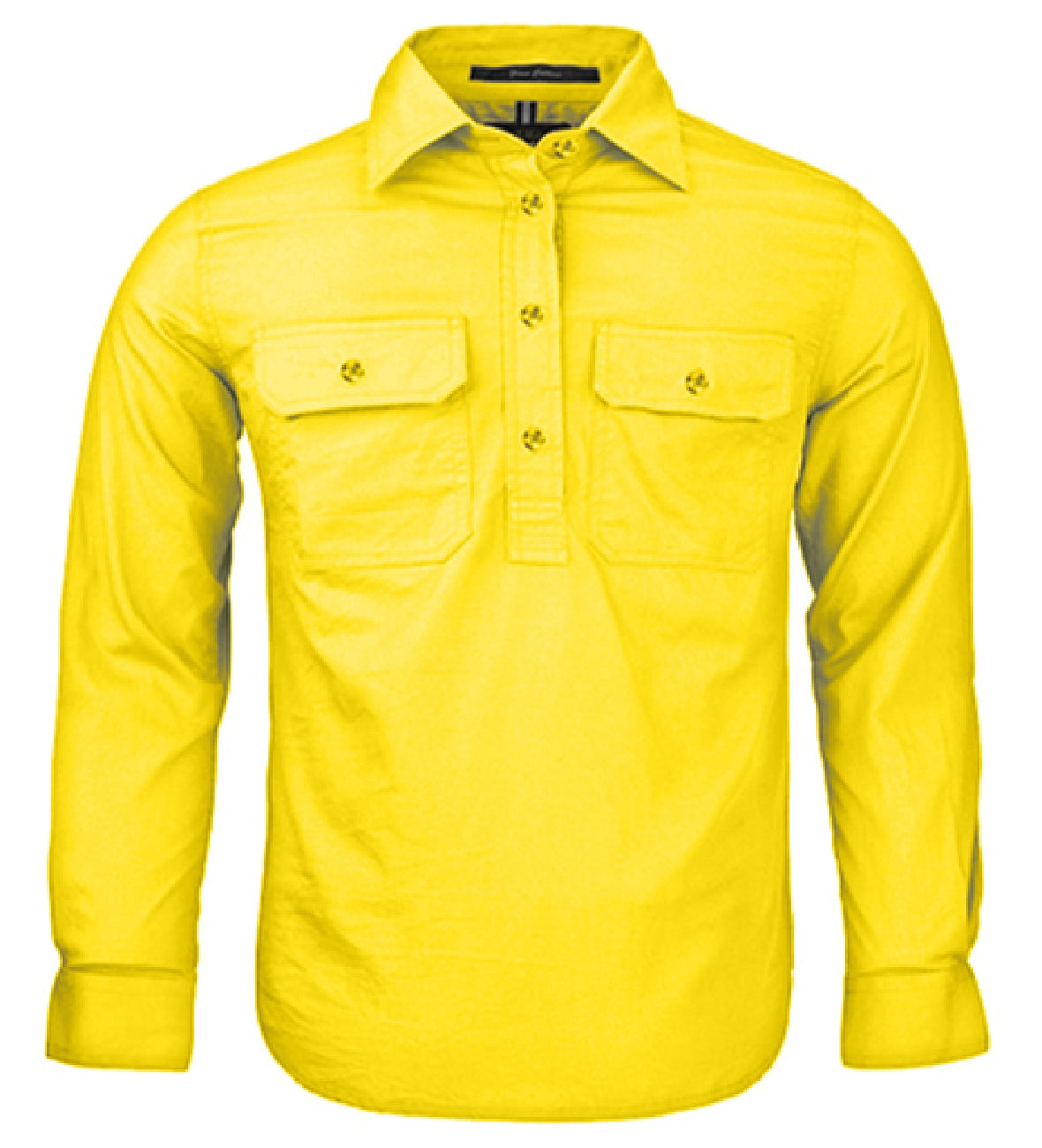Pilbara - Childrens Closed Front Long Sleeve Shirt - Lemon