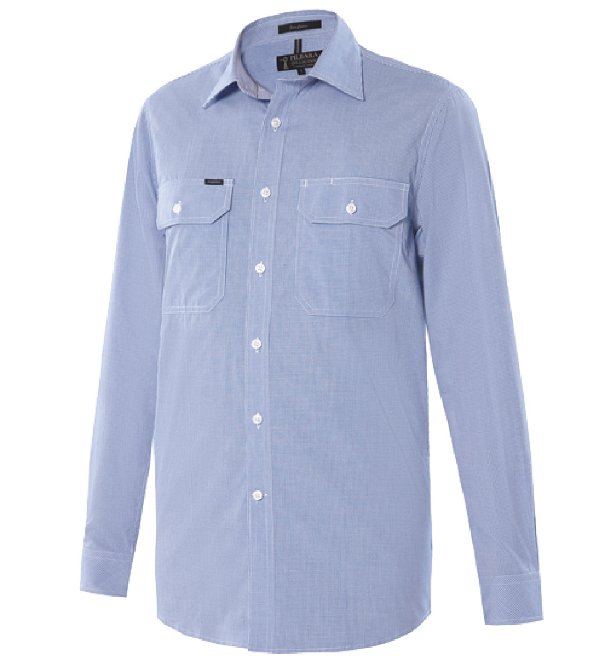 Pilbara - Men's O/F Check, Dual Pocket, L/S Shirt