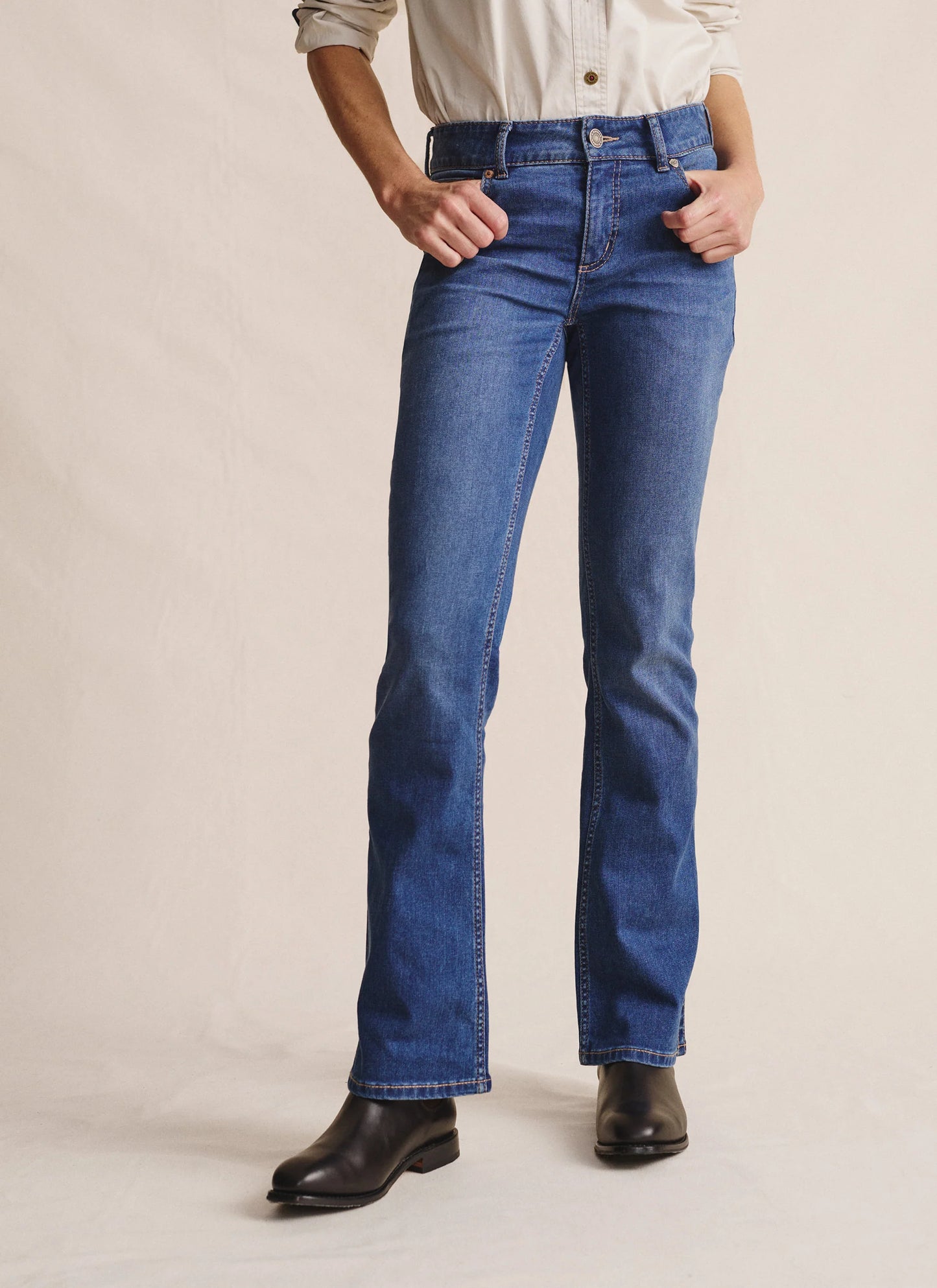 S Kidman - Ladie's Bimbi Bootleg Long Jean Mid Wash