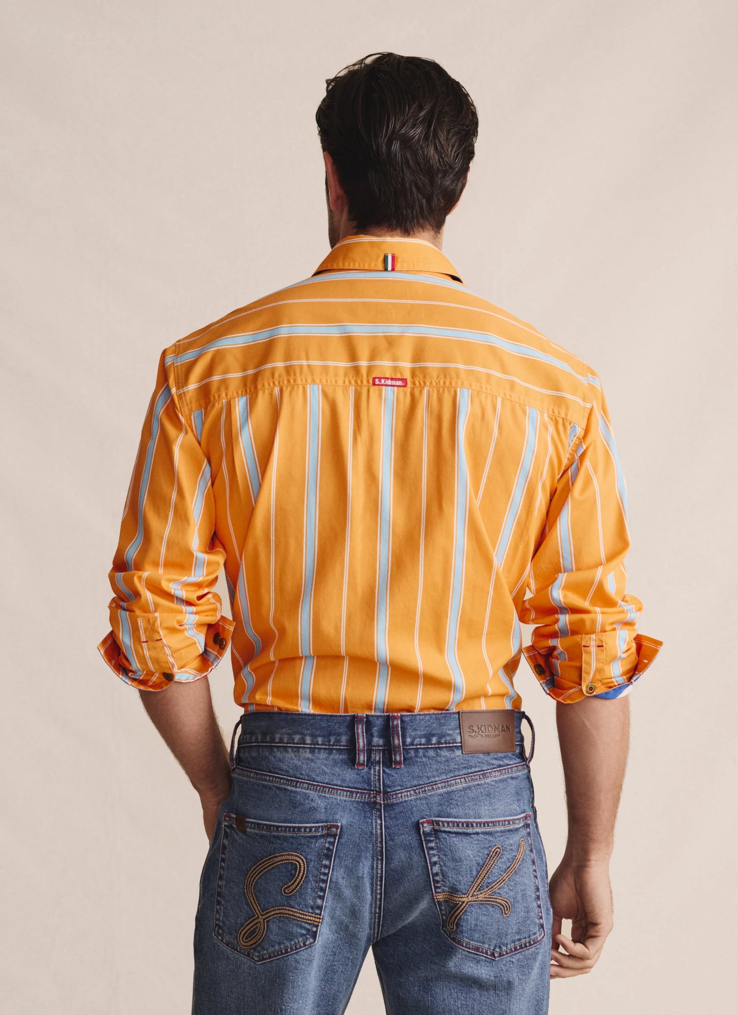 S Kidman - Men's Armstrong Full Placket Work Shirt Orange