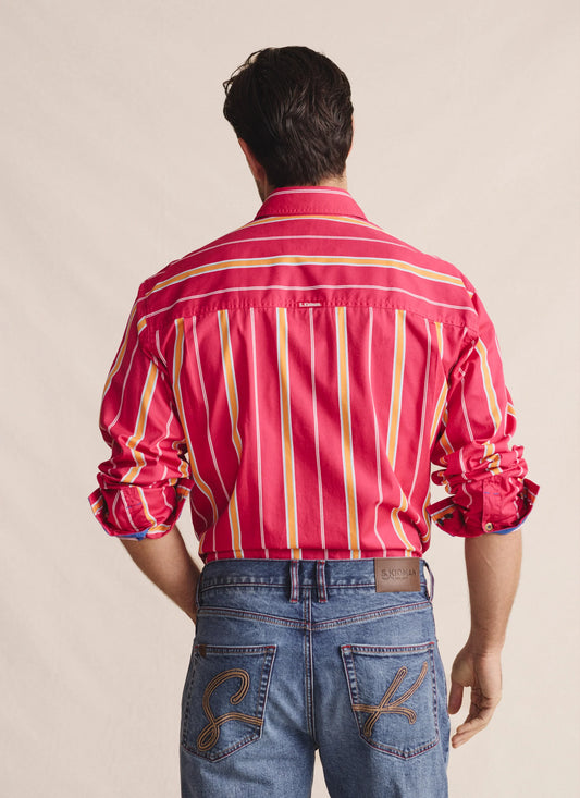 S Kidman - Men's Armstrong Full Placket Work Shirt Pink