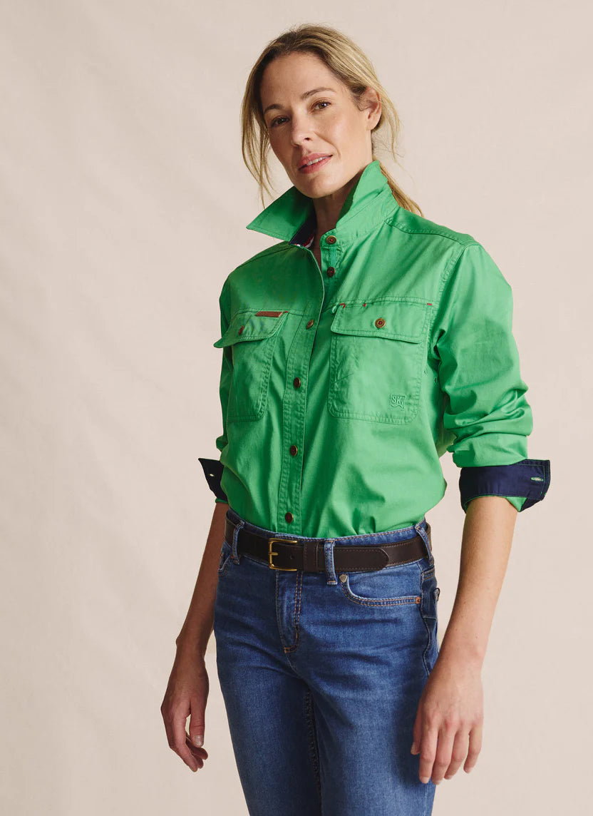 S.Kidman - Spencer Full Placket Work Shirt - Green