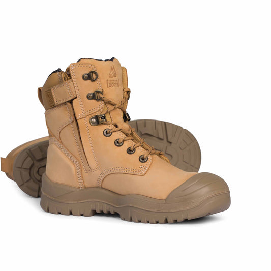 MONGREL - 561050 High Leg Zipsider Boot W/ Scuff Cap Wheat