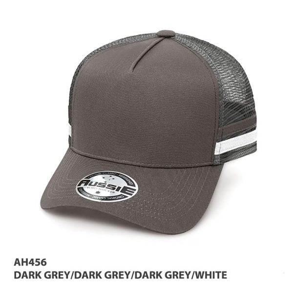 GRACE - AH456 – A-Frame Striped Trucker Cap