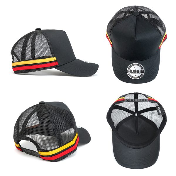 GRACE - AH456 – A-Frame Striped Trucker Cap