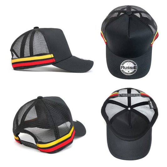GRACE - AH456 – A-Frame Striped Trucker Cap