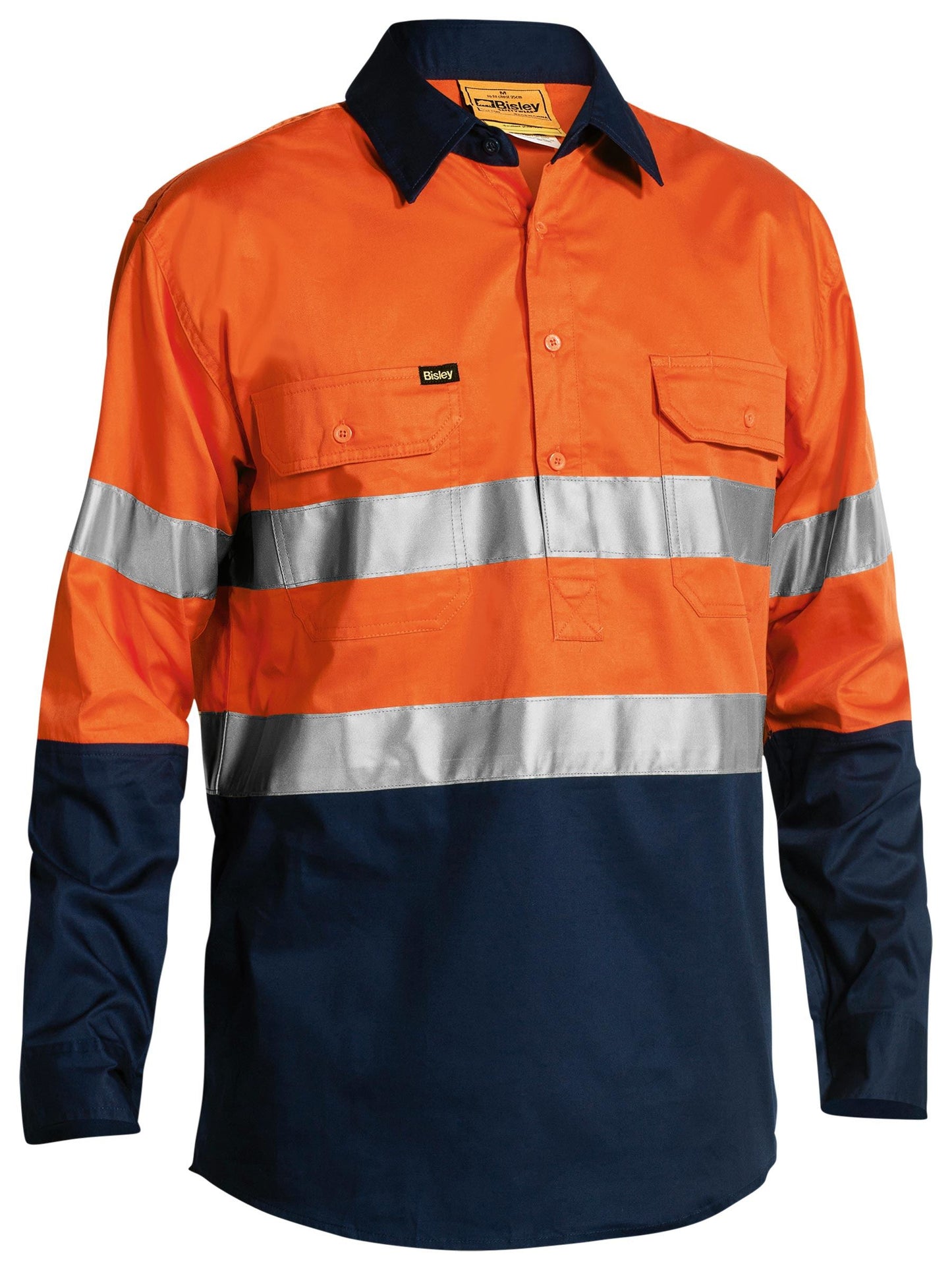 Bisley - Taped Hi Vis Closed Front Cool Lightweight Shirt