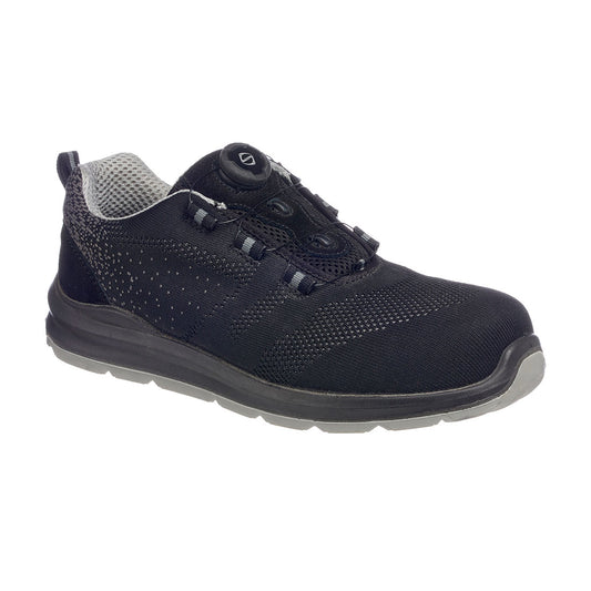 Portwest FT08 - Wire Lace Safety Trainer S1P Black/Grey