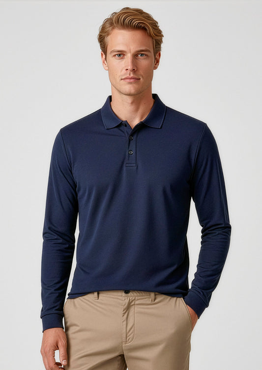 Fashion Biz - Mens Action Long Sleeve Polo