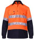 Ritemate -  2 Tone Closed Front L/S Shirt 50MM Reflective Tape