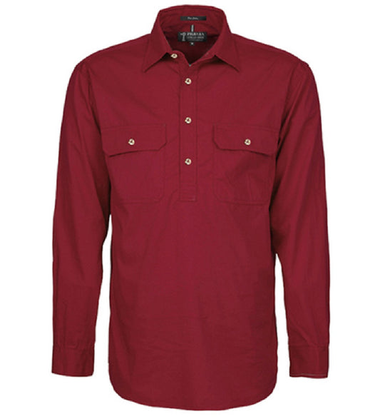 Pilbara - Mens Closed Front Long Sleeve Shirt - Orche
