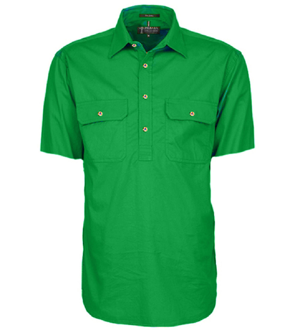 Pilbara - Mens Closed Front Short Sleeve Shirt - Emerald