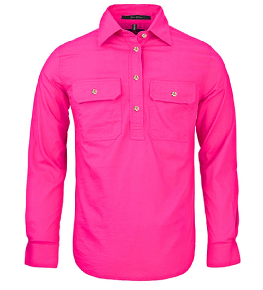 Pilbara - Womens Closed Front L/S Shirt Fuschia