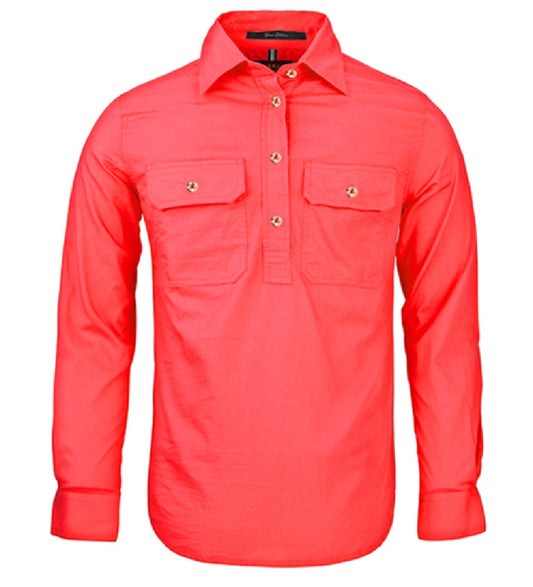 Pilbara - Womens Closed Front L/S Shirt Watermelon