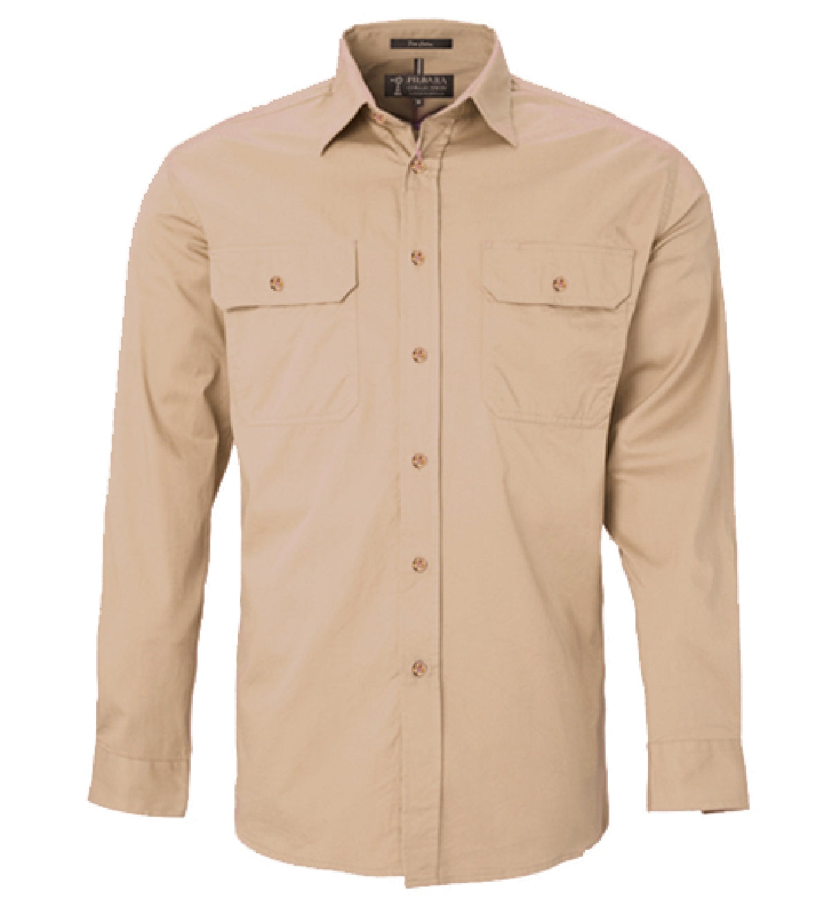 Pilbara - Men's Open Front L/S Shirt  Clay