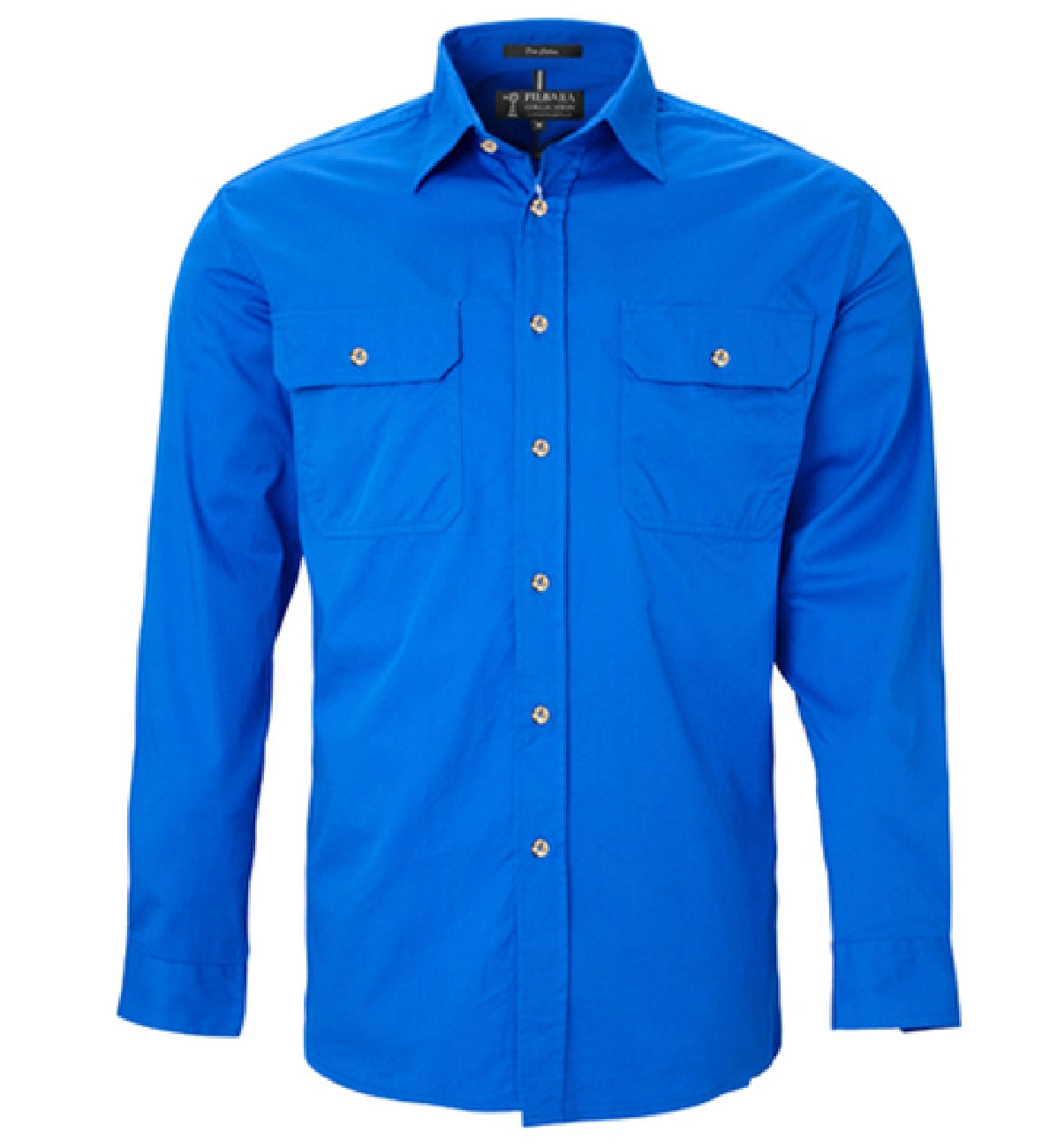 Pilbara - Men's Open Front L/S Shirt Charcoal