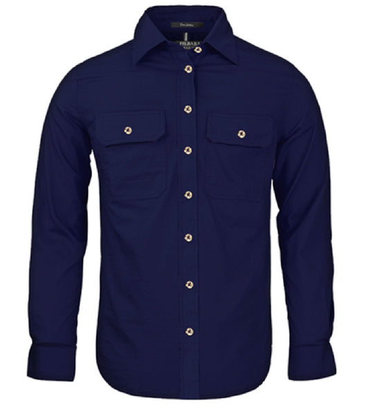 Pilbara - Ladies Open Front L/S Shirt  French Navy