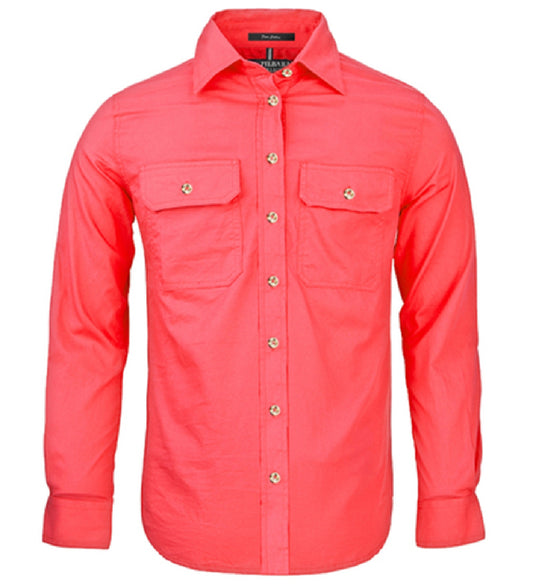 Pilbara - Ladies Open Front L/S Shirt Watermelon