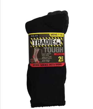 Tradie -  Mens 2pk Wool Sock Crew