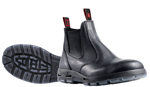 Redback - Black Oil Kip Pull On Soft Toe Boot