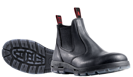 Redback - Black Oil Kip Pull On Soft Toe Boot